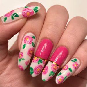 rose nail art design