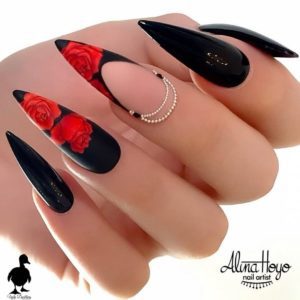 rose nail art designs