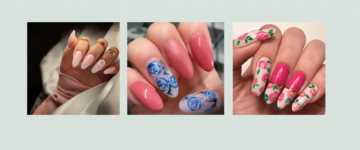 rose nail art designs