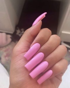 Matte nude coffin nails