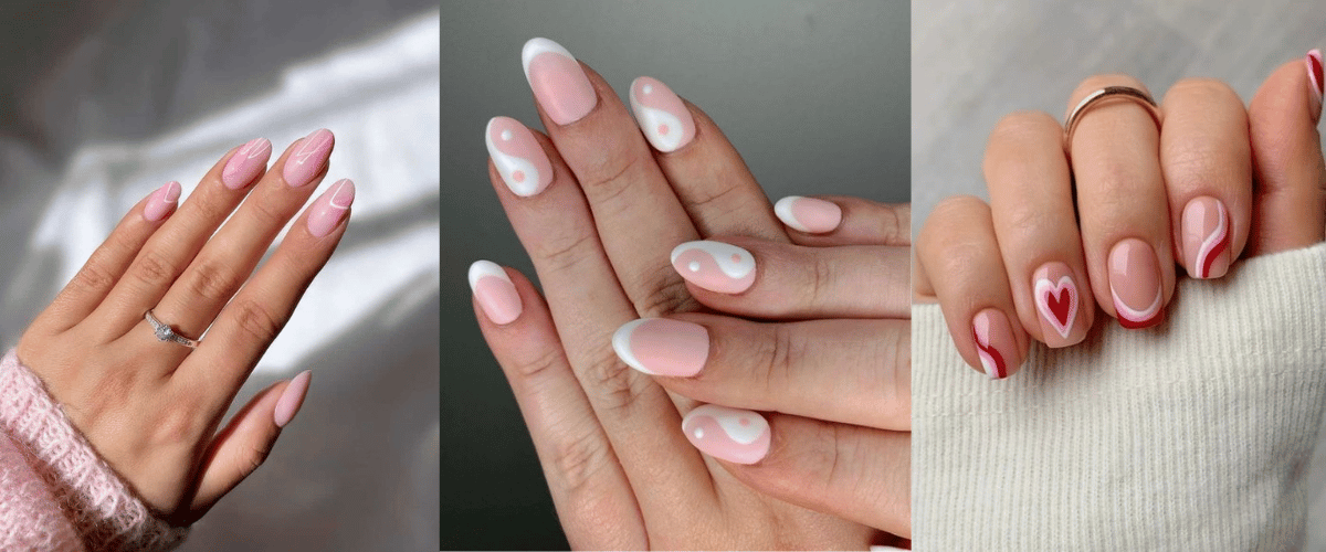 Pink And White Nail Art Designs