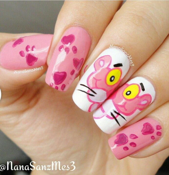 Pink Panther nails
