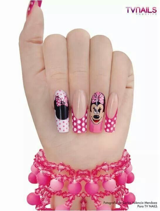 pink minnie mouse nails