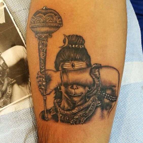 shiva and hanuman tattoo