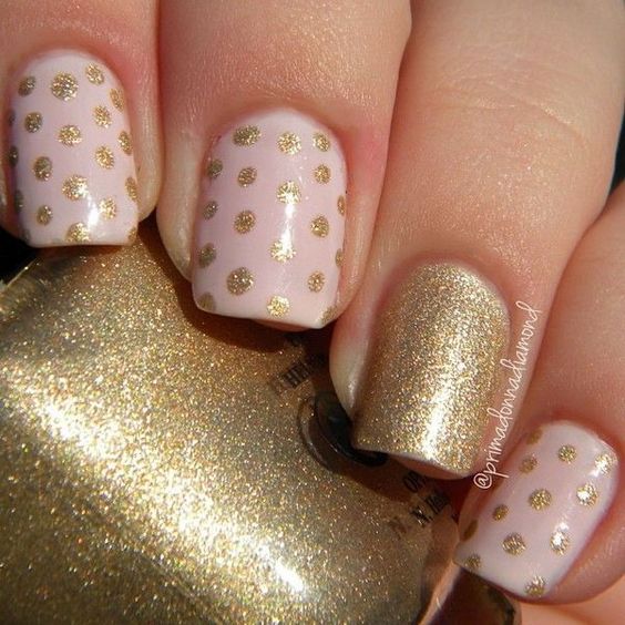 gold color nails