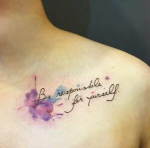 words in watercolor tattoo